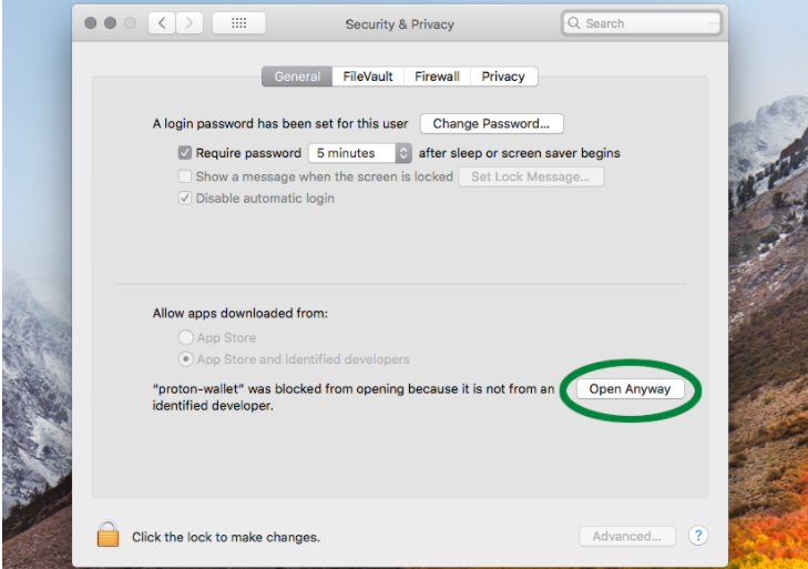 Mac security preferences location of open anyway button